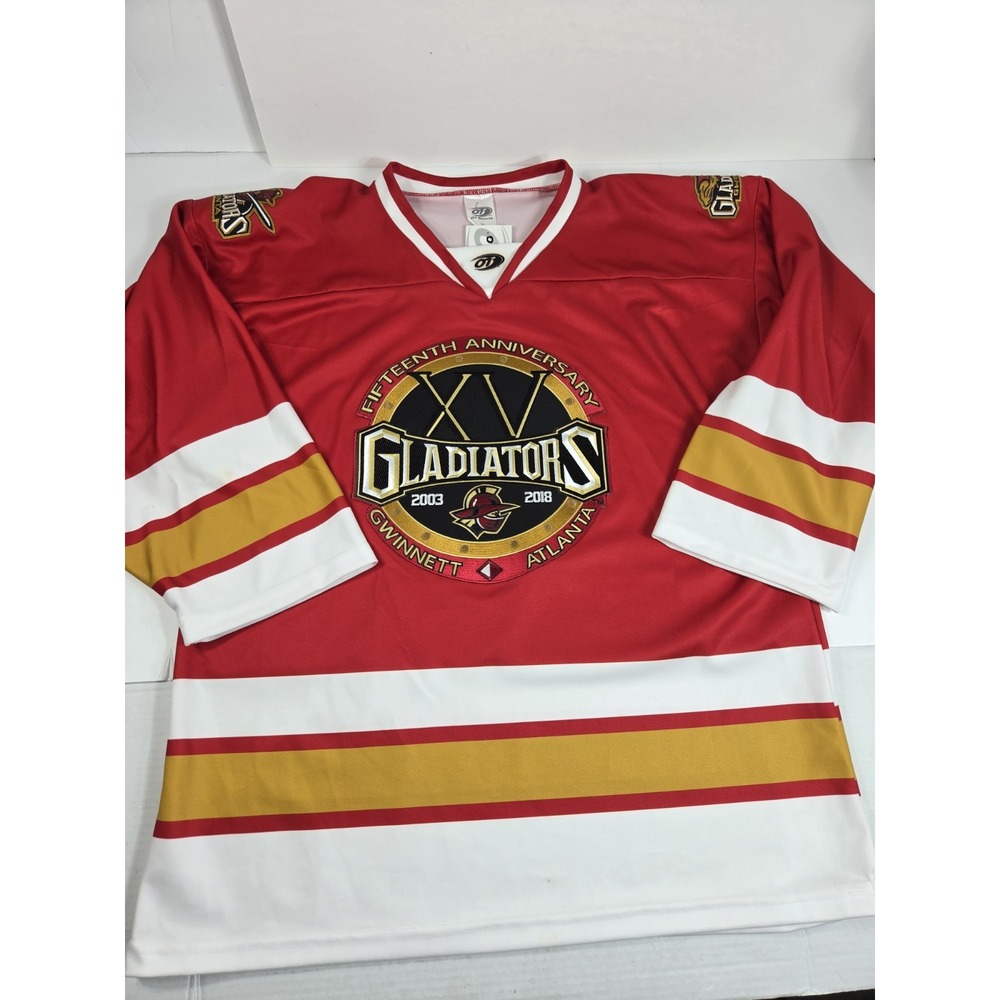 Gwinnett Gladiators 15th Anniversary OT Hockey Jersey Sz M ADULT ECHL Atlanta